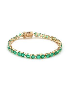 Regal Emerald Diamond 14K (Custom) Yellow Gold Bracelet